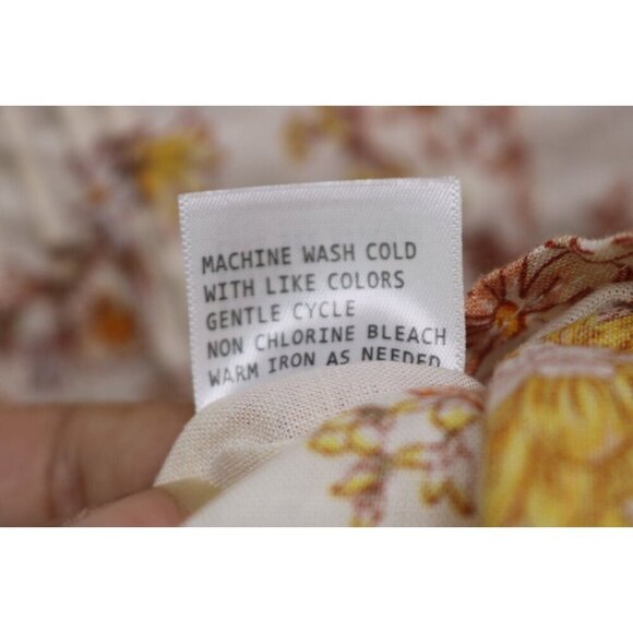 Cynthia Rowley Short Puff Sleeve Cropped Floral Top-Linen Blend-Size Small - Picture 5 of 7